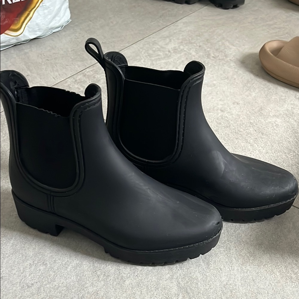 Black Women's Ankle Rain Boots